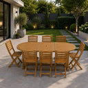 Set tavolo e sedie da giardino esterno 8 posti mobili da esterno