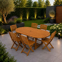 Set tavolo estensibili e sedie pieghevoli da giardino esterno 6 posti per veranda terrazzo