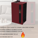 Ventilated Pellet Stove Energy Class A+ Heatable Volume 132 m3, 9 kg Tank