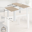 Tavolo da Pranzo Allungabile Moderno Rettangolare Bianco Rovere cm 140/x190x90x78