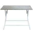 Tavolo Pieghevole Richiudibile Effetto Cemento per Interno Esterno cm 120x80