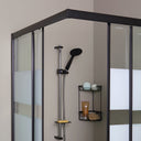 Cabina Doccia Rettangolare 70X100 Nera Con Pareti Serigrafate | Cielo4