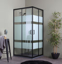 Cabina Doccia Rettangolare 70X100 Nera Con Pareti Serigrafate | Cielo1