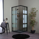 Cabina Doccia Rettangolare 70X100 Nera Con Pareti Serigrafate | Cielo3