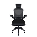 ZIK Black Ergonomic Office Chair with Folding Armrests, Lumbar Support, Headrest