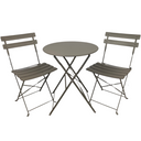 Juego de Mesa y Sillas Plegables para Balcón, Bar y Terraza, Muebles de Comedor para Jardín Exterior - Taupe